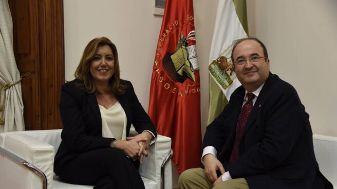 susana-iceta-2 Susana Díaz y Miquel Iceta, durante la reunión de este jueves.