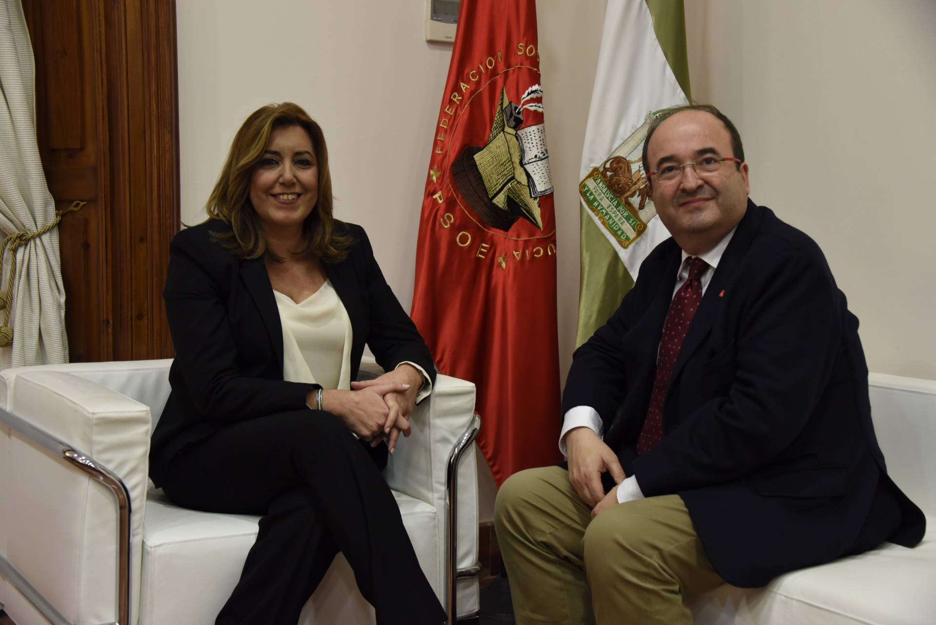 Susana Díaz y Miquel Iceta, durante la reunión de este jueves.