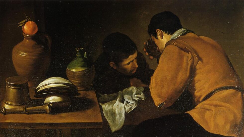 Dos jóvenes a la mesa, de Diego Velázquez (Colección Wellington).