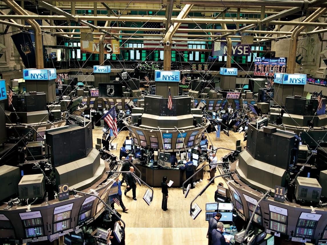 Interior de la Bolsa de Nueva York, en Wall Street.