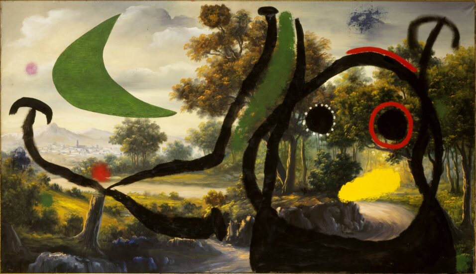 'Personaje en un paisaje cerca del pueblo' (1965), de Joan Miró. Óleo sobre cuadro.
