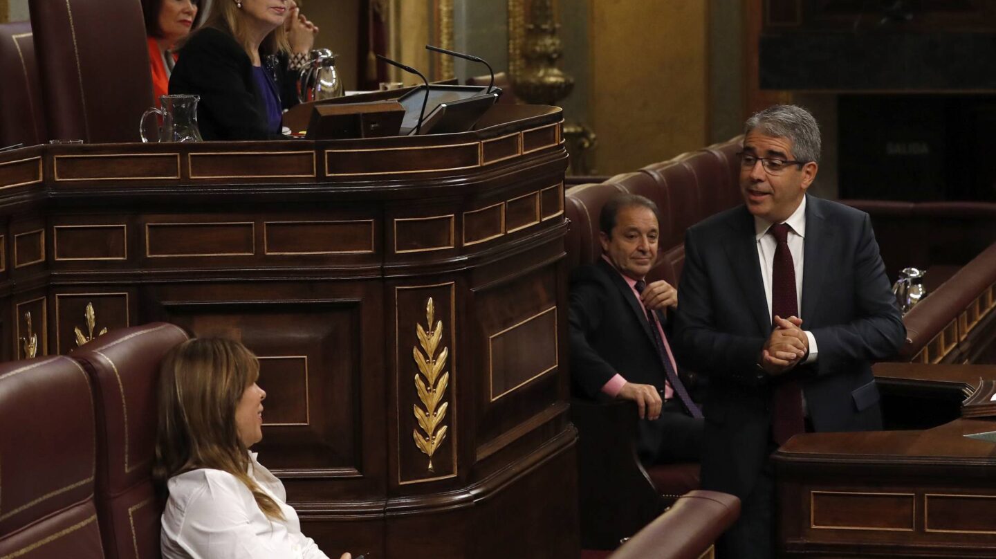 El portavoz parlamentario del PDECat, Francesc Homs, este miércoles en el Congreso.