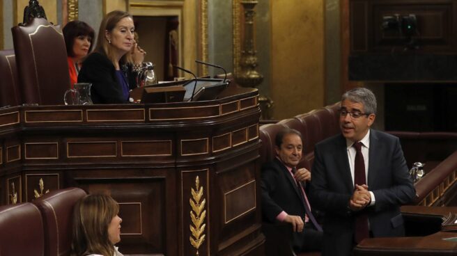 El portavoz parlamentario del PDECat, Francesc Homs, este miércoles en el Congreso.