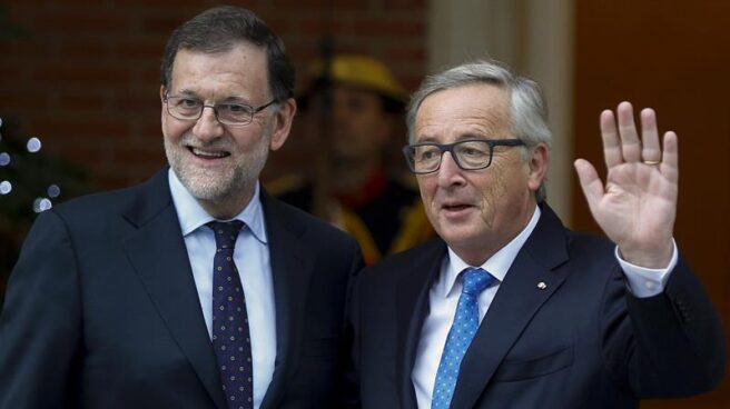 Mariano Rajoy y Jean-Claude Juncker, antes de su reunión este jueves en Moncloa.