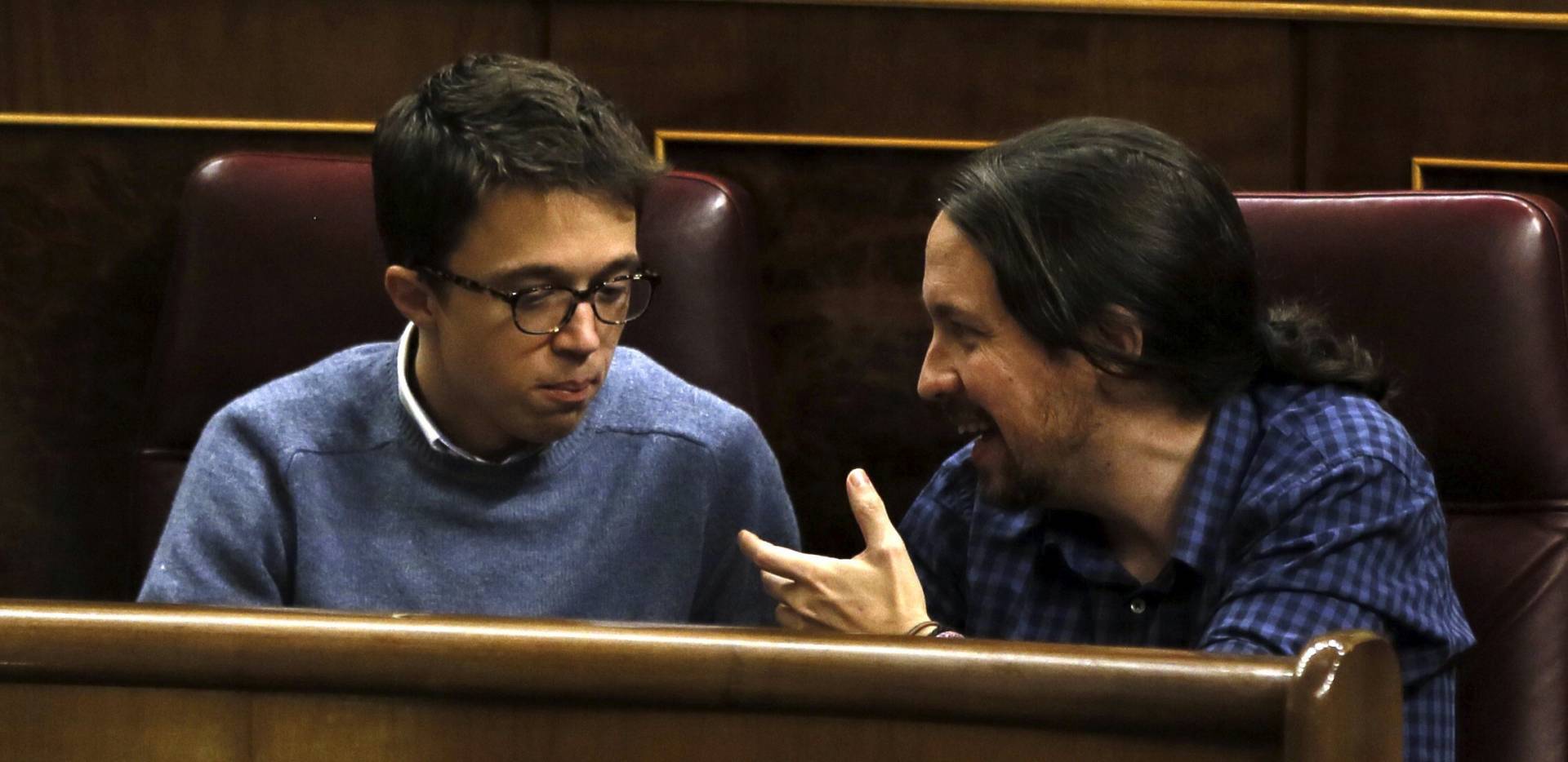 El secretario general de Podemos, Pablo Iglesias, junto a su 'número dos', Íñigo Errejón.