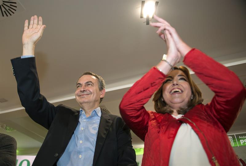 José Luis Rodríguez Zapatero y Susana Díaz, en el acto celebrado este viernes en Jaén.