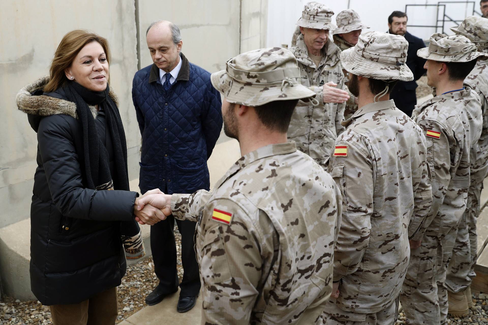 La ministra de Defensa, María Dolores de Cospedal, en su reciente visita a Irak.