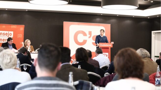 El presidente de Ciudadanos, Albert Rivera, en una intervención durante el Consejo General del partido.