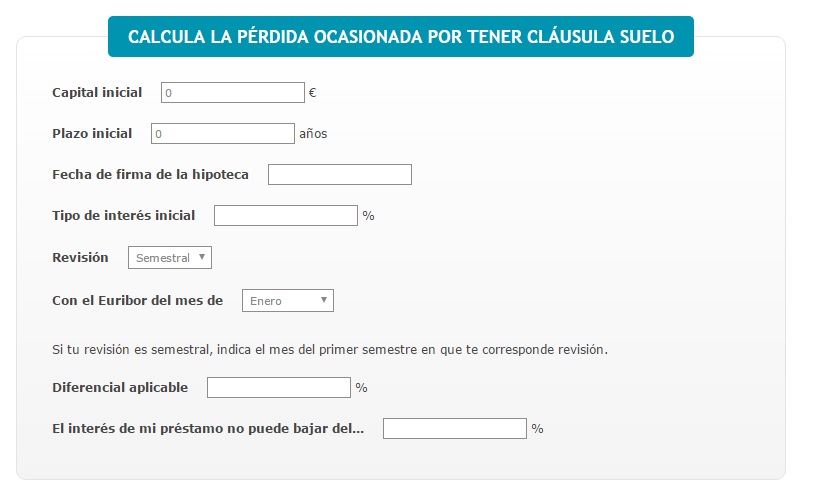 La calculadora de las cláusula suelo.