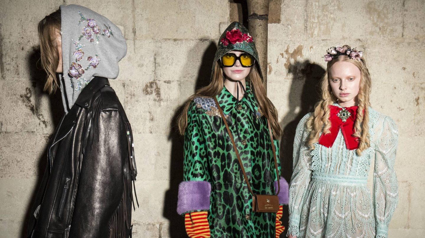 Las capuchas de las sudaderas de Gucci están delicadamente bordadas.