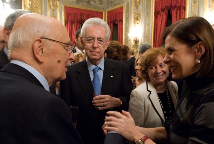 Mario Monti y Giorgio Napolitano durante un encuentro