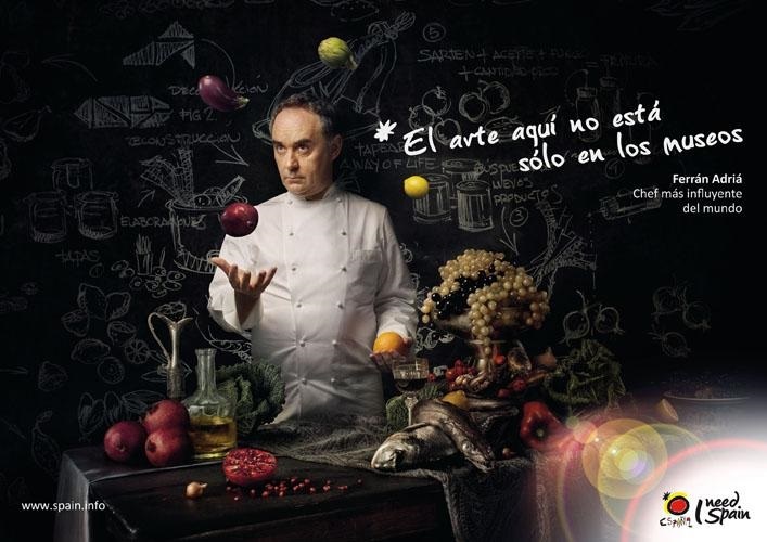 Imagen promocional de elBulli, con Ferrán Adriá.