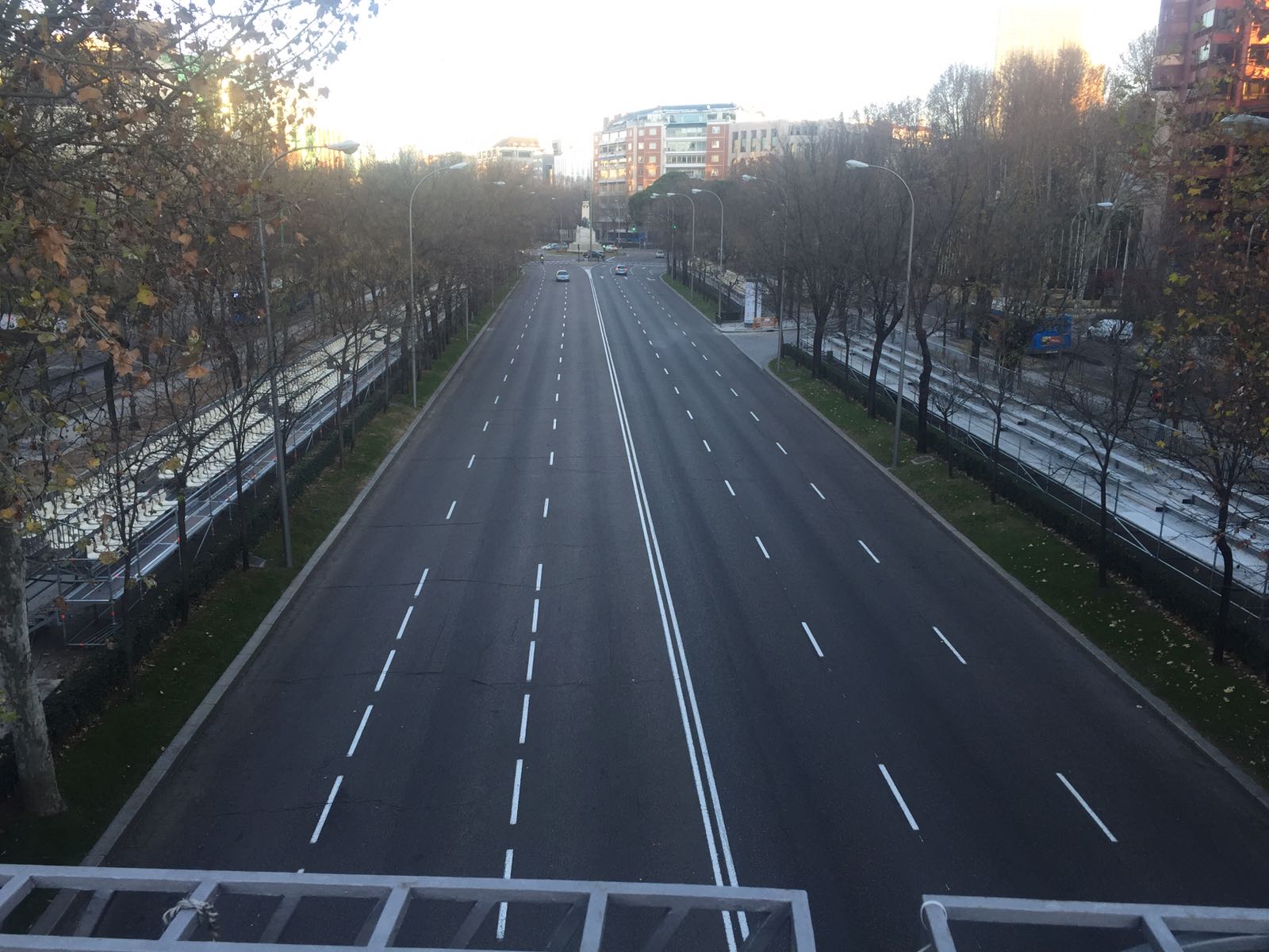 El Paseo de la Castellana a las 9.00 horas. 