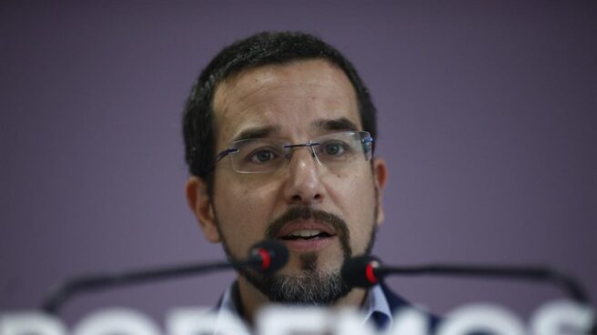 sergio-pascual El ex número tres de Podemos, Sergio Pascual, durante una comparecencia pública.