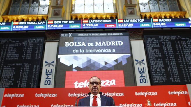 El presidente de Telepizza, Pablo Juantegui, durante la salida a bolsa de la compañía.