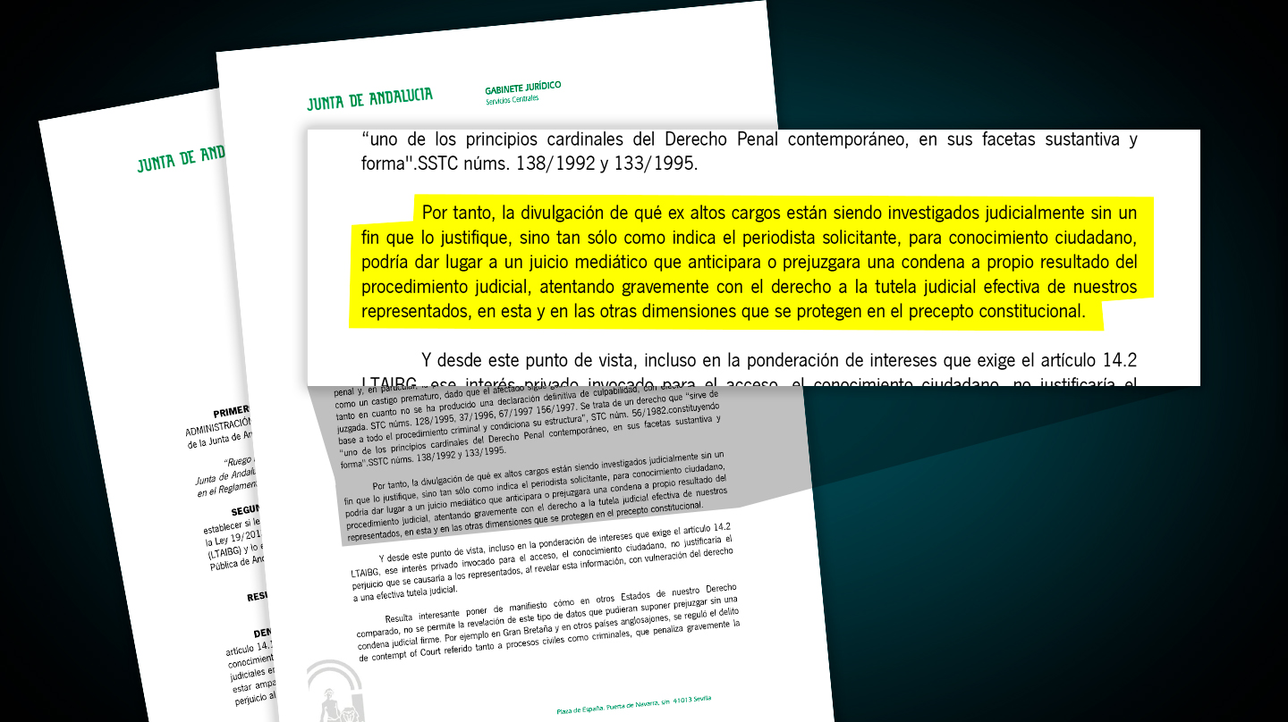 La Junta se niega a revelar a qué altos cargos defiende para evitar un "juicio mediático"