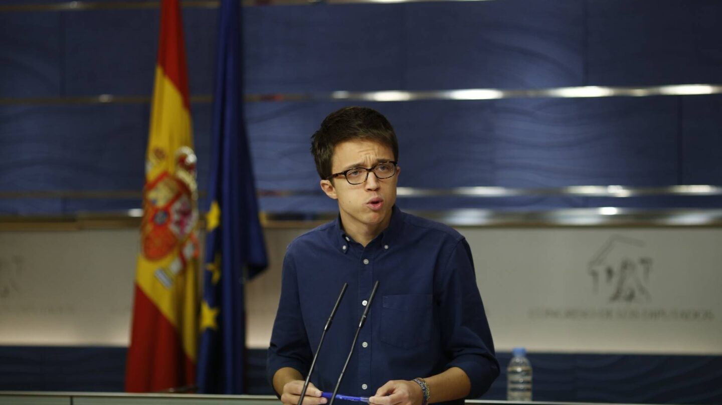 Iñigo Errejón, en la sala de prensa del Congreso.