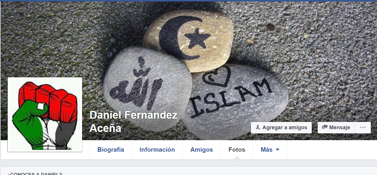 Perfil de Facebook del detenido, Daniel Fernandez Aceña.