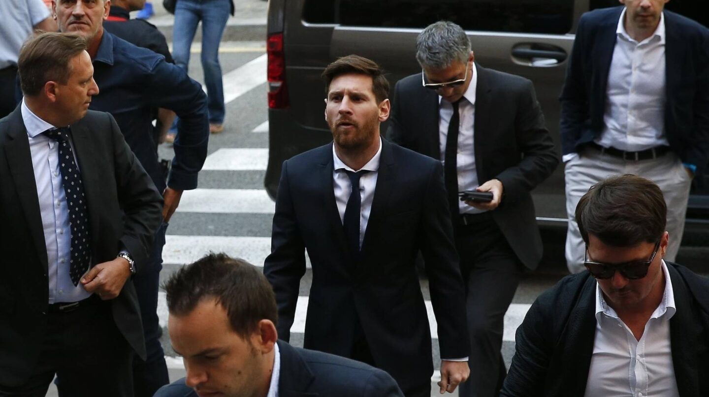 El jugador del FC Barcelona, Lionel Messi, a su llegada a los juzgados.