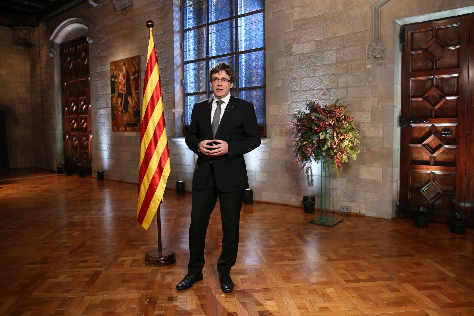 Carles Puigdemont, durante su alocución.