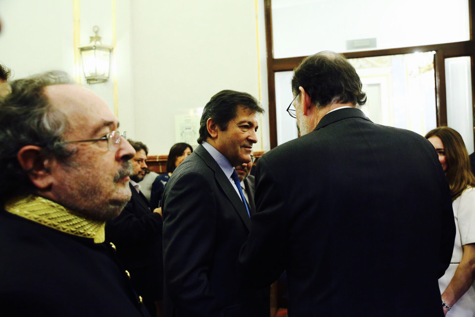 Javier Fernández, junto al presidente del Gobierno, Mariano Rajoy.