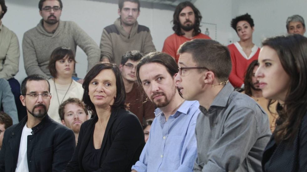 Sergio Pascual, Carolina Bescansa, Pablo Iglesias, Iñigo Errejón e Irene Montero.