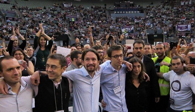 Luis Alegre, Juan Carlos Monedero, Pablo Iglesias e Íñigo Errejón.