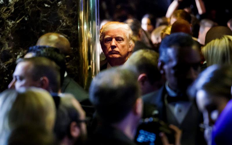 El presidente de EEUU, Donald Trump, ante la prensa en Nueva York.