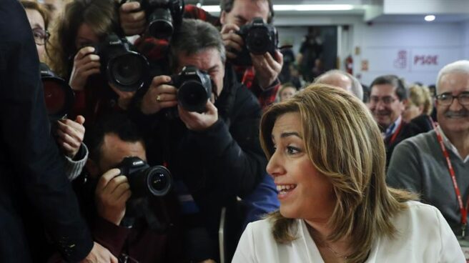 susana Susana Díaz, a su llegada al Comité.