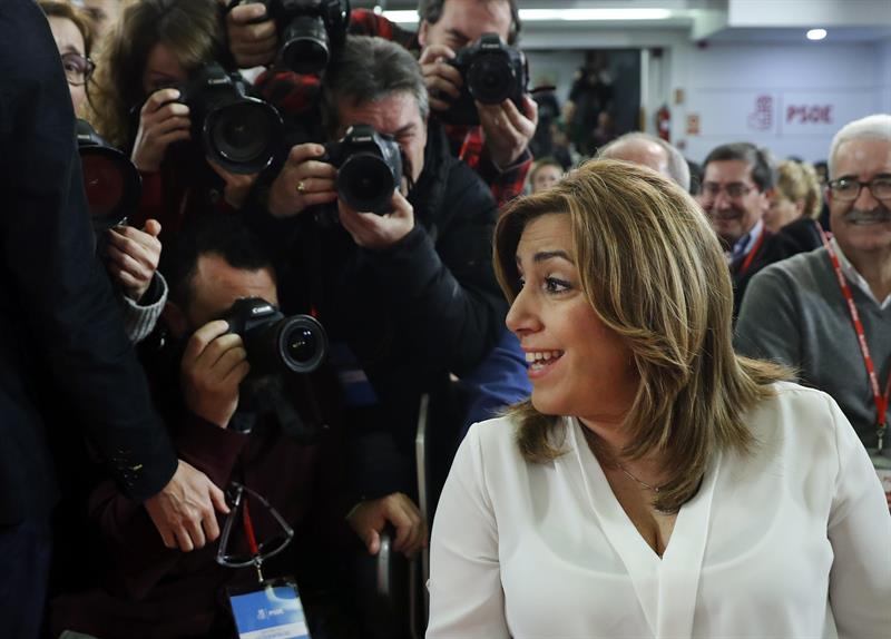 Susana Díaz, a su llegada al Comité.