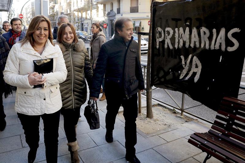 Susana Díaz, a su llegada al comité.