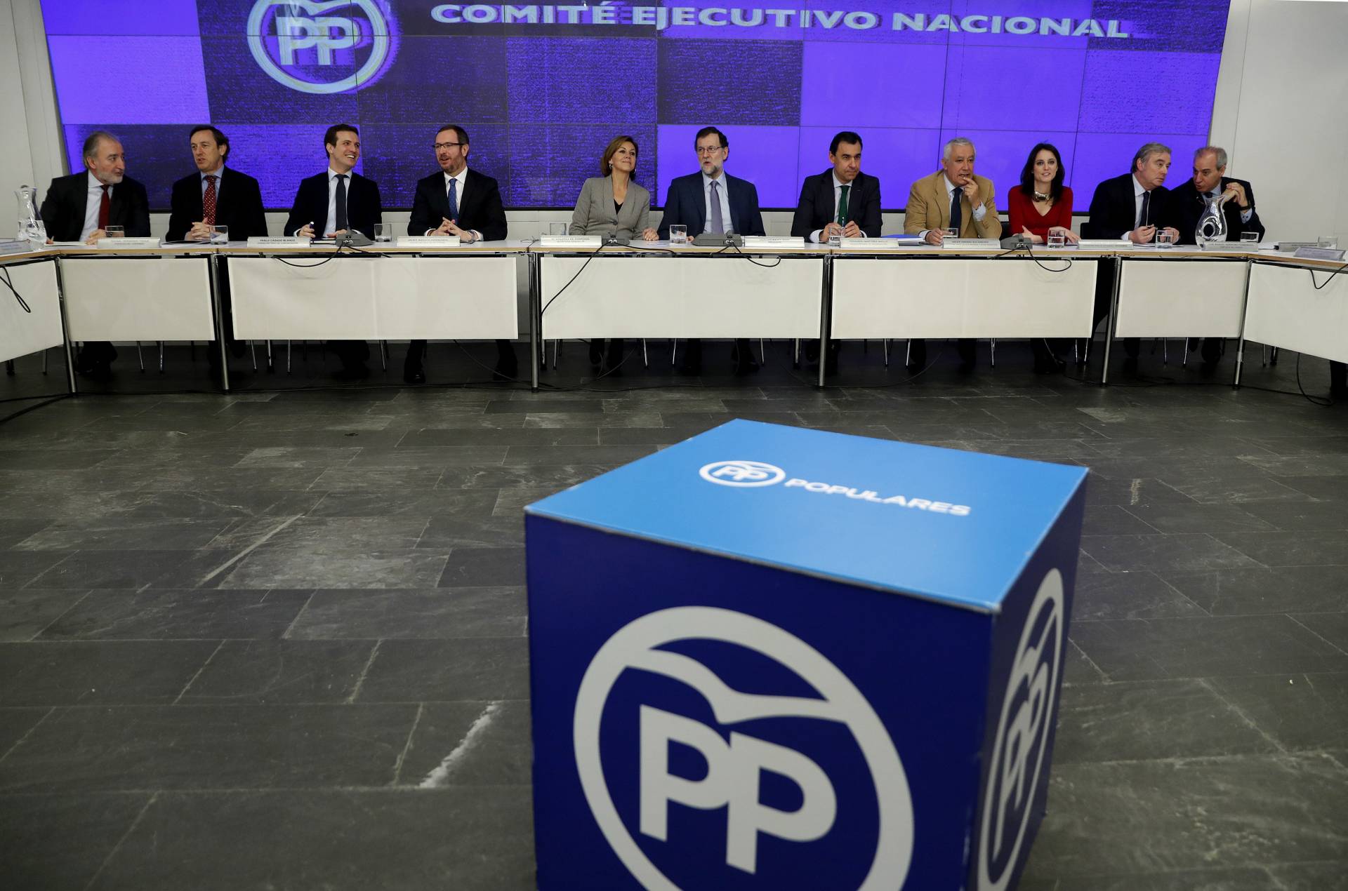 Reunión de la ejecutiva del Partido Popular, este lunes.