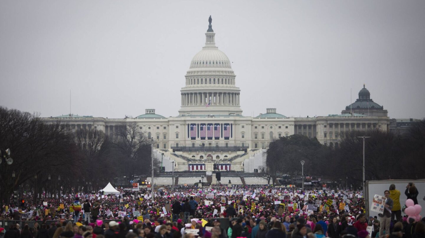 Imagen de la manifestación contra Donald Trump organizada en Washington.