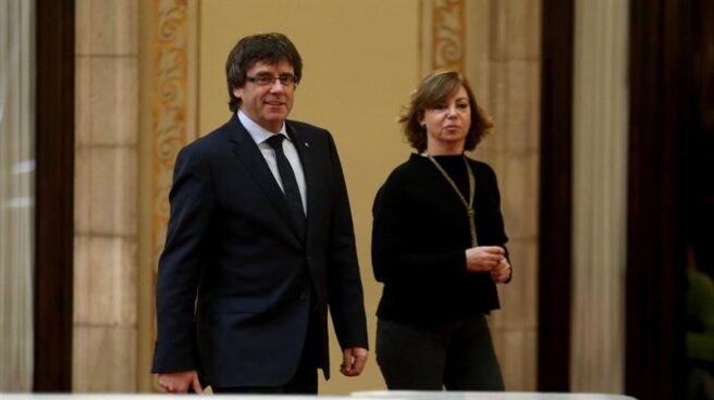 Carles Puigdemont y Meritxell Borràs.