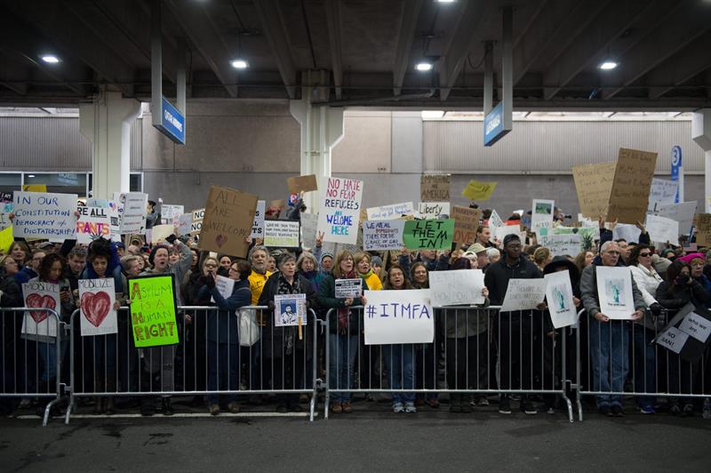 Protestas contra la orden ejecutiva de Trump.