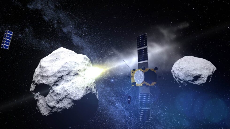 Figuración del impacto en el asteroide Didymos