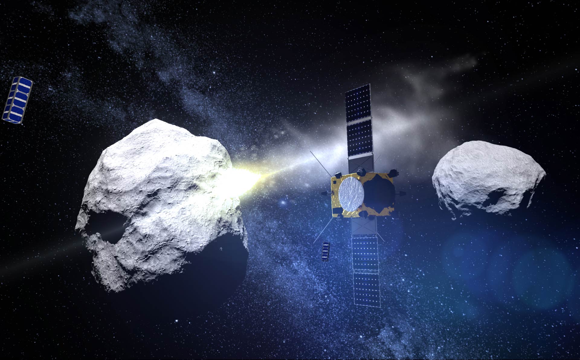 Figuración del impacto en el asteroide Didymos