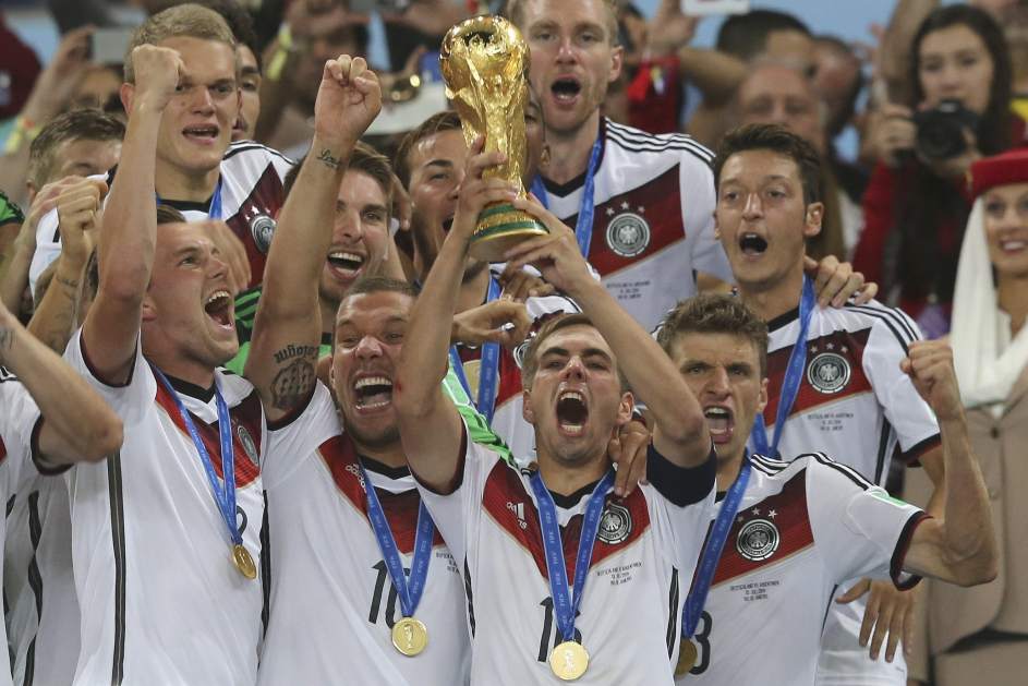 Los jugadores de Alemania celebran su victoria en la final del Mundial de Brasil de 2014.