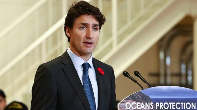 El primer ministro de Canadá, Justin Trudeau, durante una comparecencia ante los medios.
