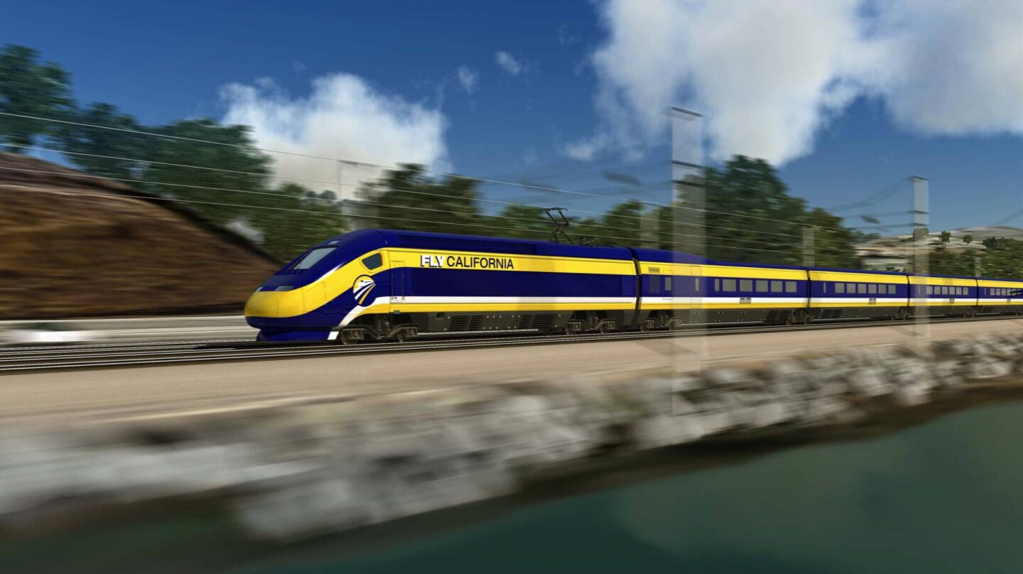 Recreación virtual de uno de los trenes que surcarán 1.300 kilómetros íntegramente en California.