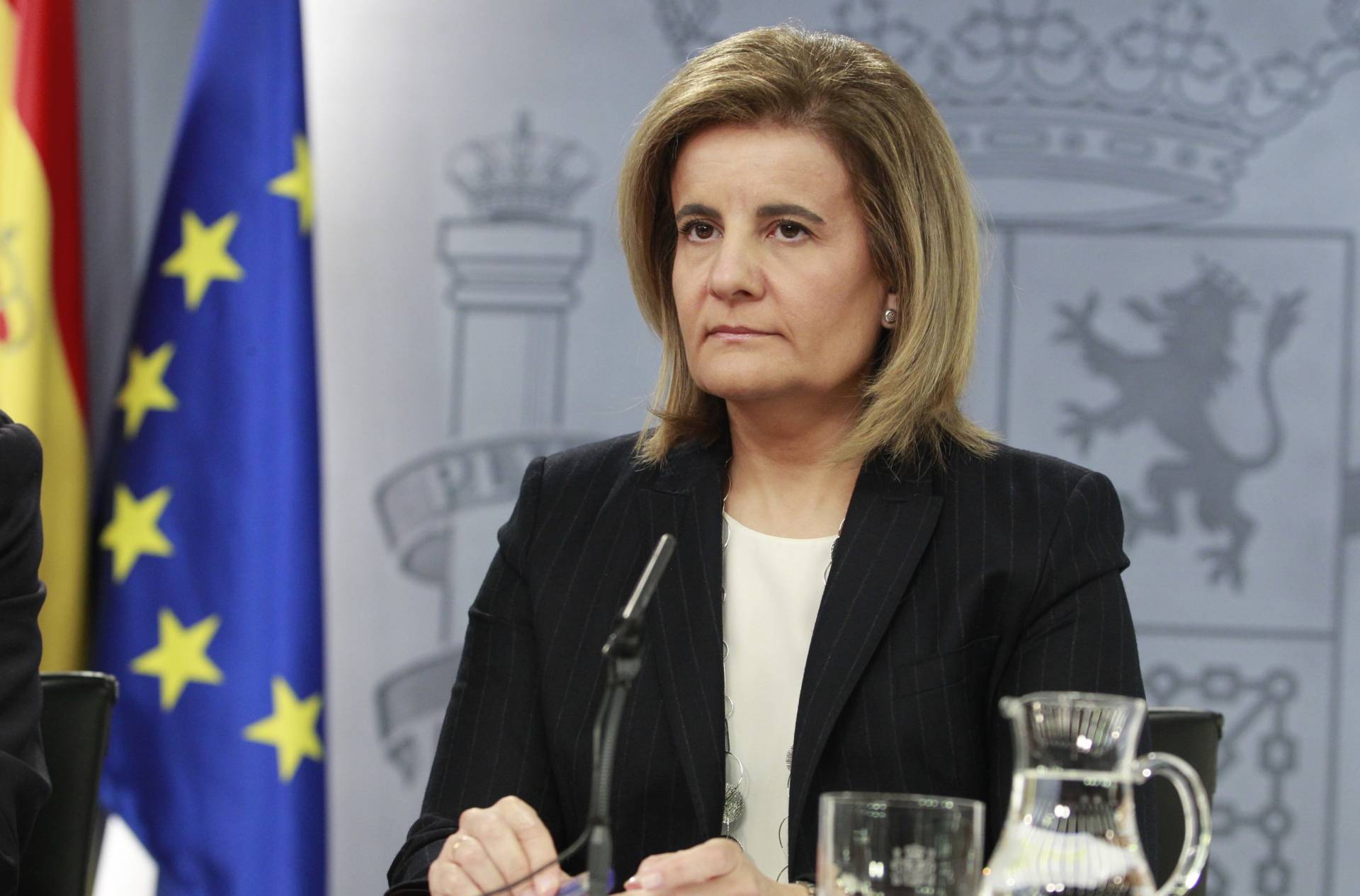 La ministra de Empleo, Fátima Báñez, en rueda de prensa tras el Consejo de Ministros.