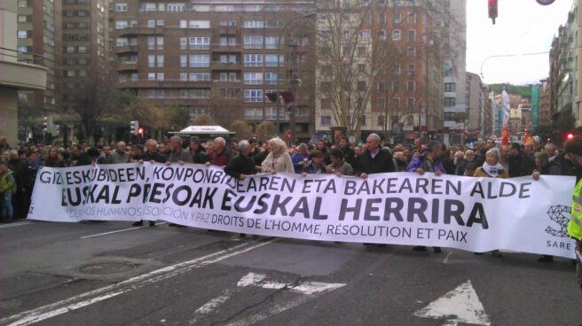 Manifestación en favor de los presos de ETA, en Sare, en 2016.