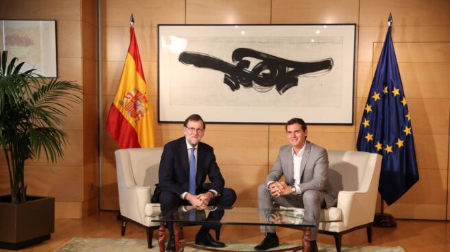 Rajoy y Rivera durante una reunión en el Congreso