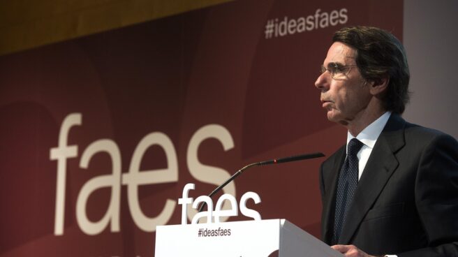 Aznar, el pasado jueves en un acto de FAES.