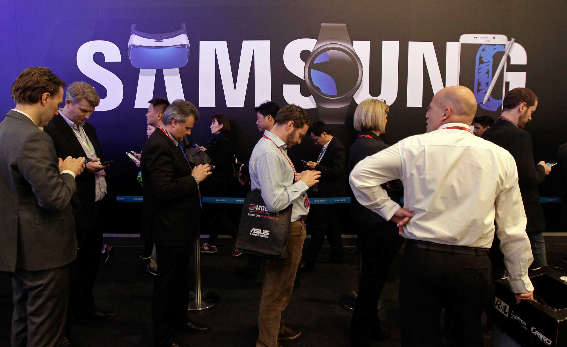 Colas ante el evento de Samsung durante el pasado Mobile World Congress de Barcelona
