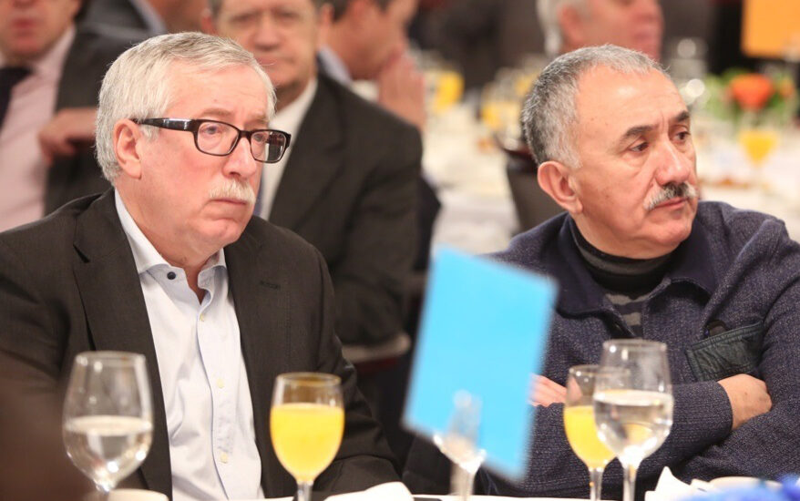 Los secretarios generales de CCOO y UGT, Ignacio Fernández Toxo y Pepe Álvarez.