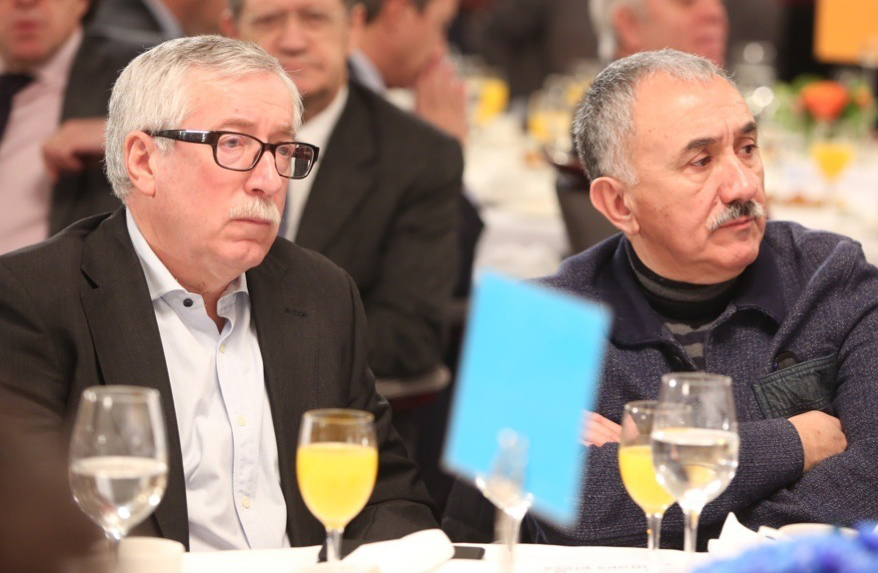 Los secretarios generales de CCOO y UGT, Ignacio Fernández Toxo y Pepe Álvarez.