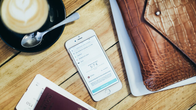 uber-viajes La aplicación de Uber en un smartphone.