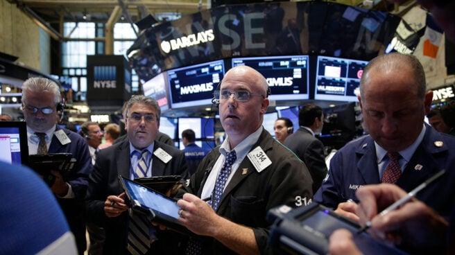Wall Street Operadores de mercado en Wall Street.