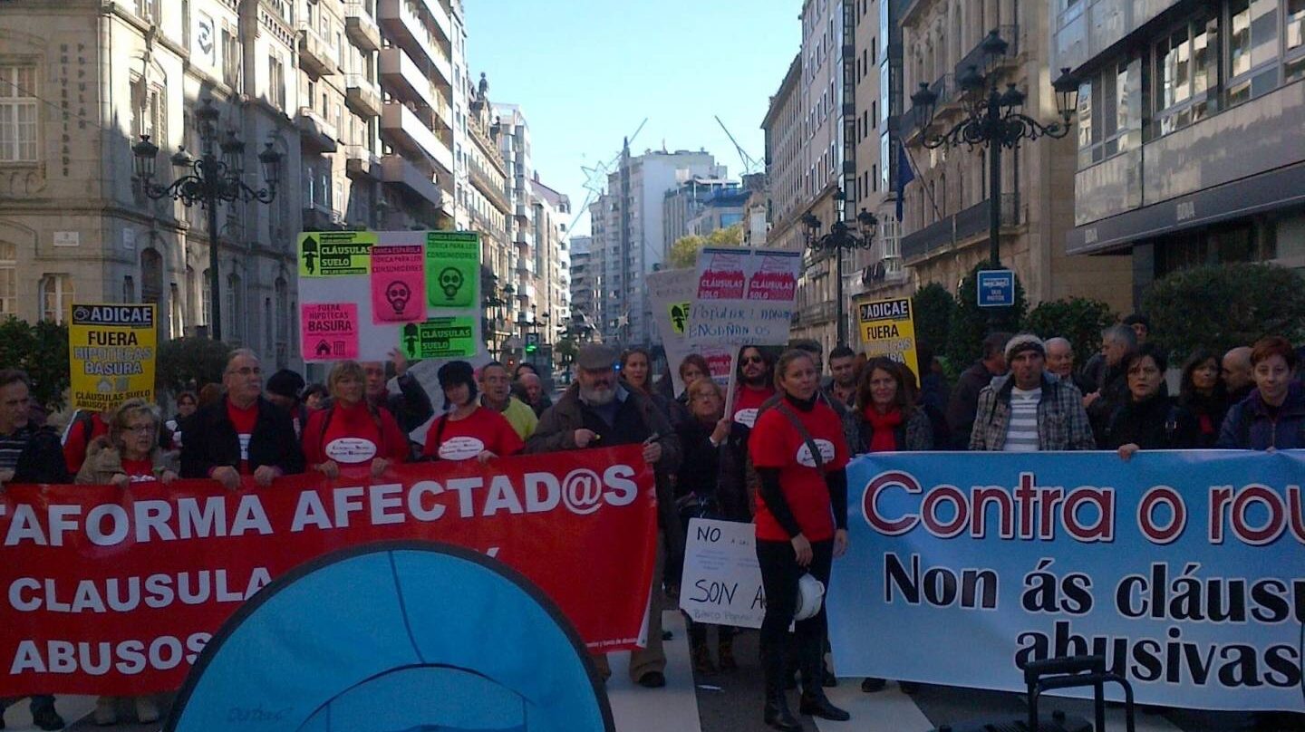 Protestas de afectados por las cláusulas suelo.